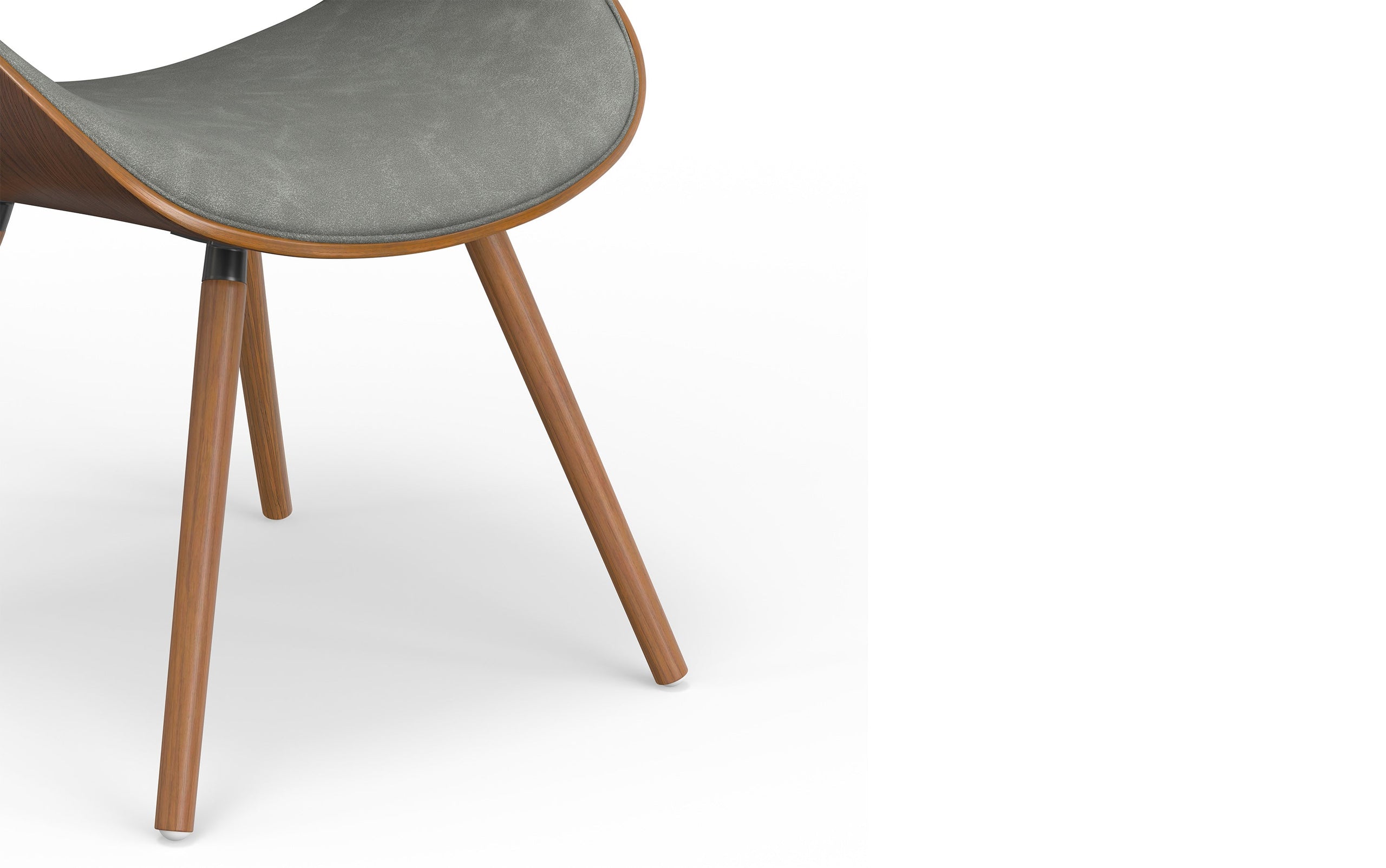 Distressed Grey Walnut Distressed Vegan Leather | Malden Dining Chair with Wood Back