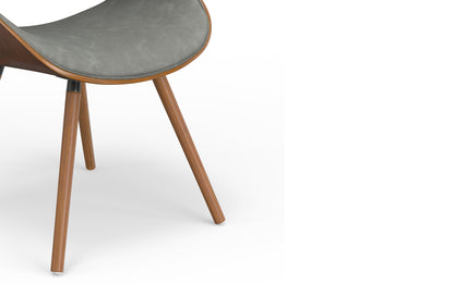 Distressed Grey Walnut Distressed Vegan Leather | Malden Dining Chair with Wood Back