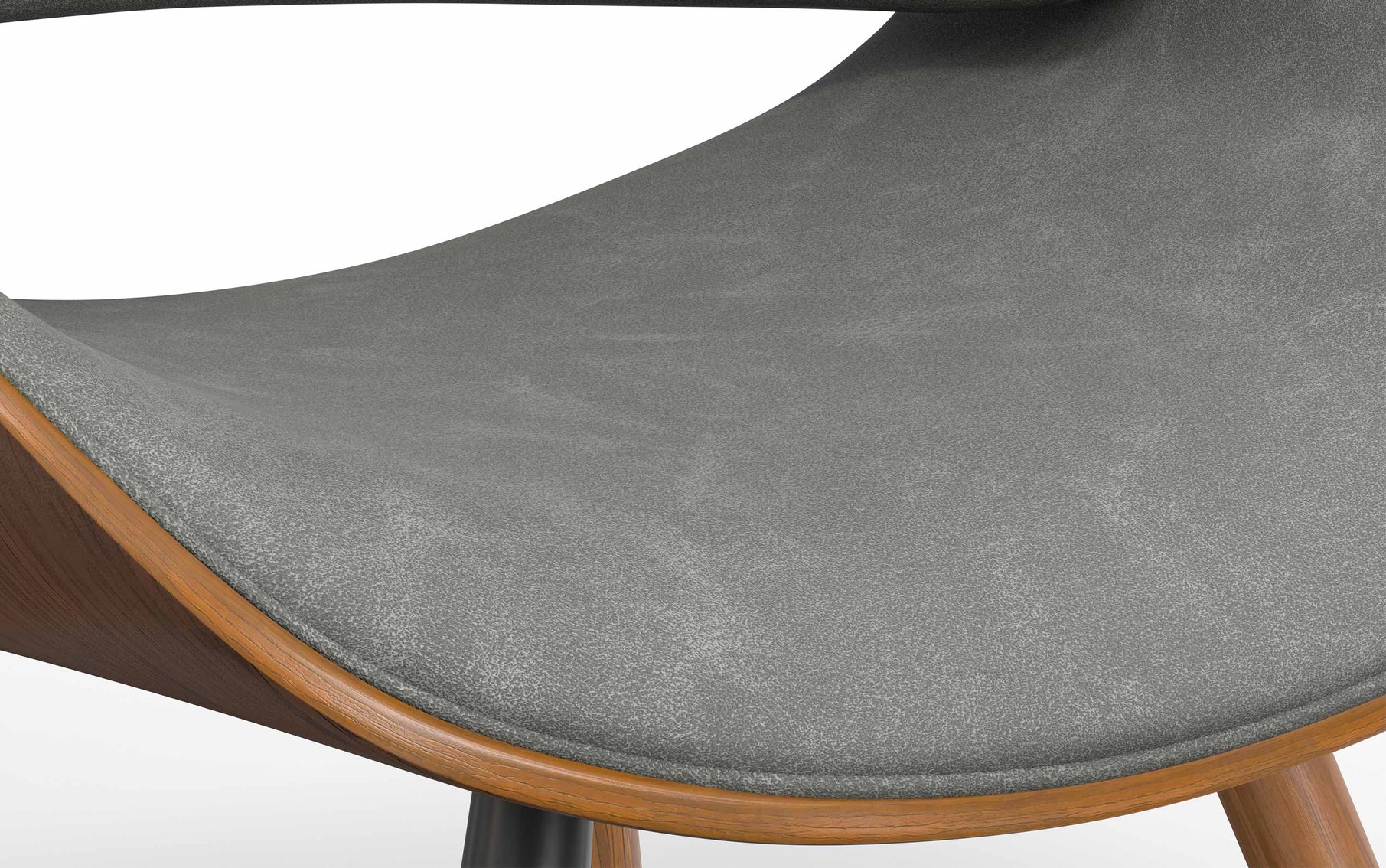 Distressed Grey Walnut Distressed Vegan Leather | Malden Dining Chair with Wood Back
