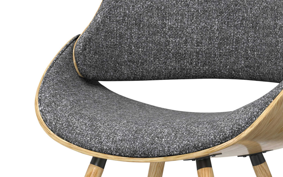 Grey Natural Oak Linen Style Fabric | Malden Bentwood Dining Chair with Wood Back