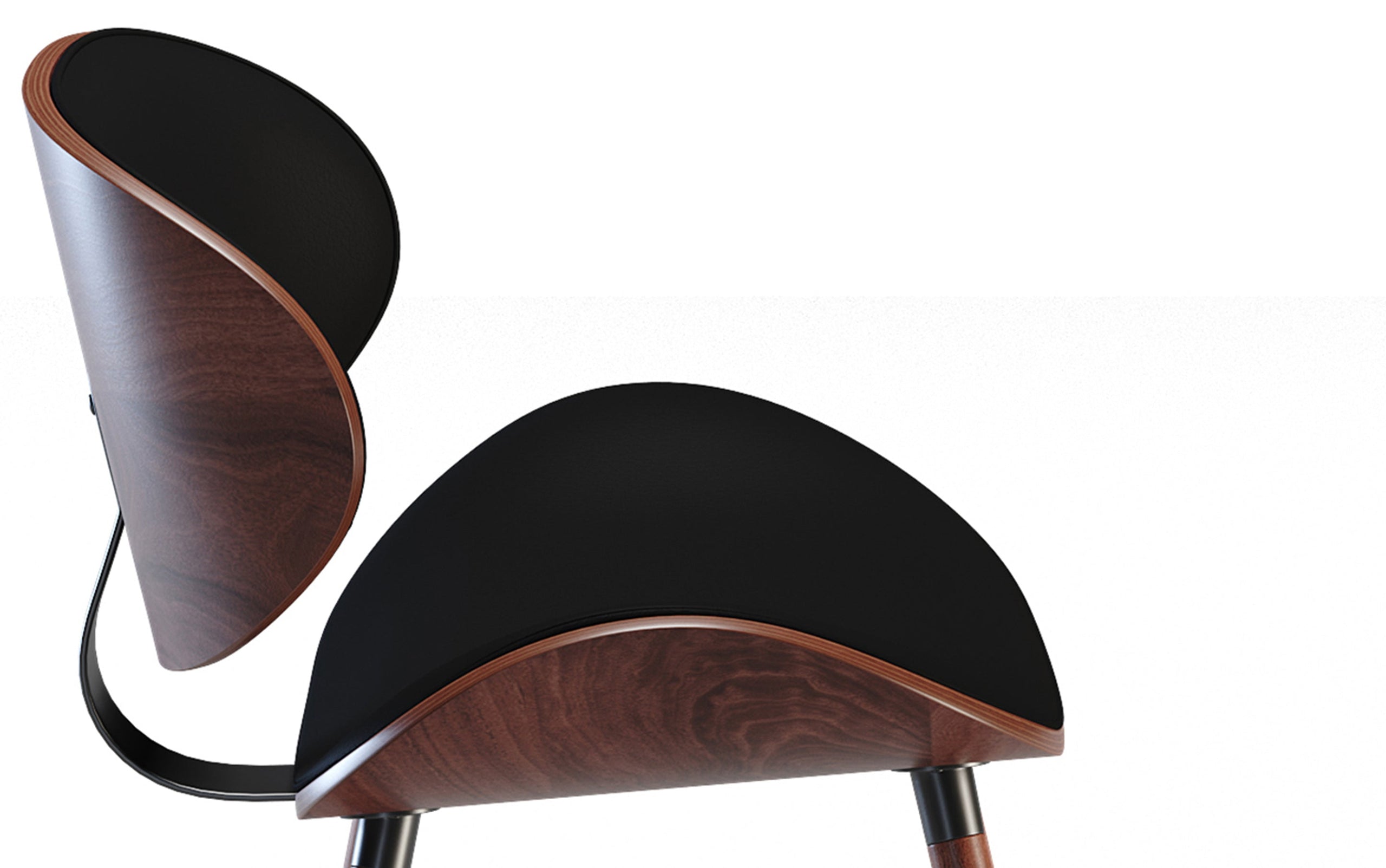 Black Vegan Leather | Marana / Draper 5-Piece Dining Set