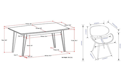 Black Vegan Leather | Marana / Draper 5-Piece Dining Set