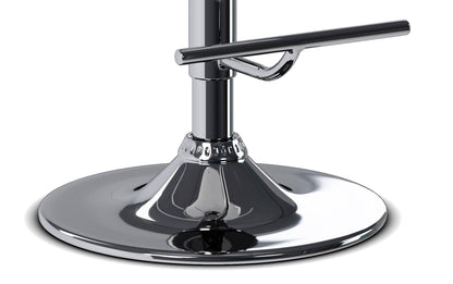 Denim Blue Linen Style Fabric Natural Oak | Marana Bentwood Adjustable Swivel Bar Stool