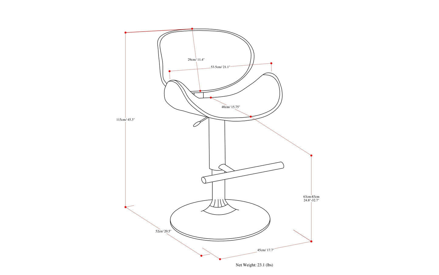 Marana Bentwood Adjustable Swivel Bar Stool in Linen Style Fabric