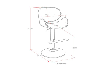 Marana Bentwood Adjustable Swivel Bar Stool in Linen Style Fabric