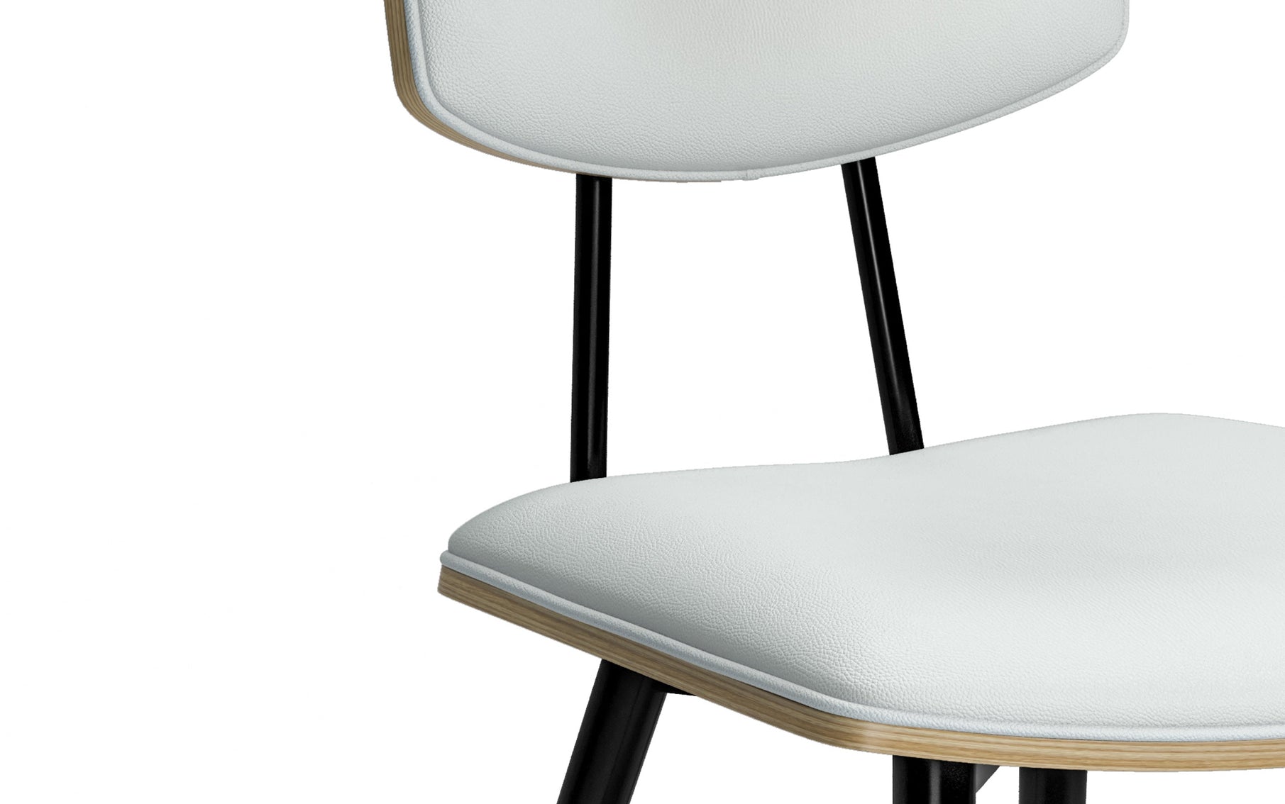 White Vegan Leather | Mavis Dining Chair ( Set of 2 )