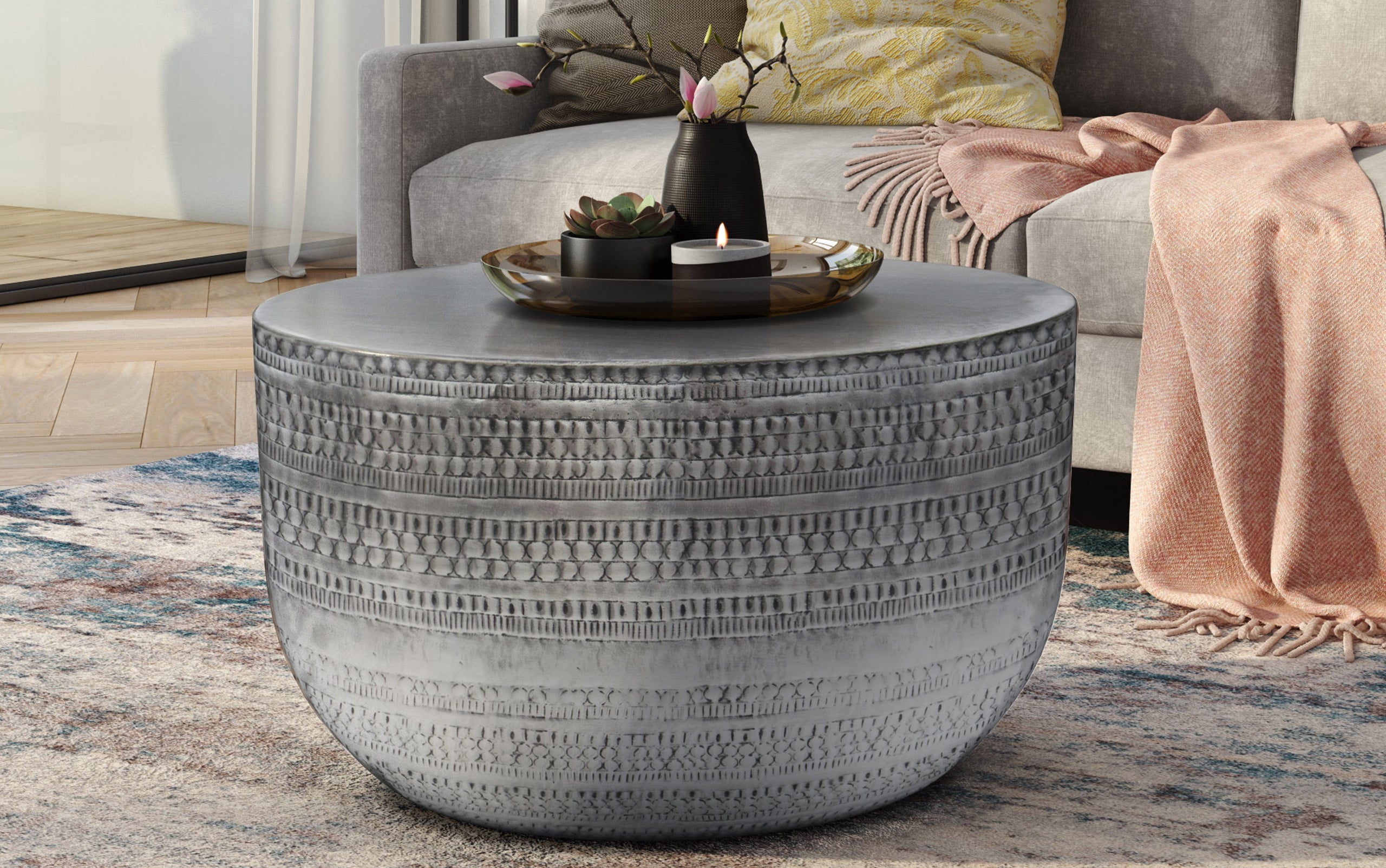 Antique Silver | Johnsen Metal Coffee Table