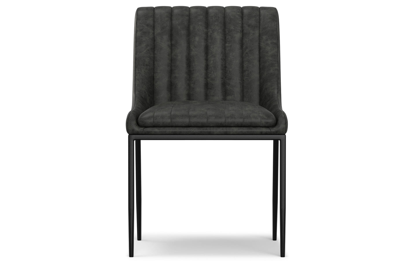 Distressed Slate Grey Distressed Vegan Leather | Melody / Fieldcrest 7 Pc Dining Set