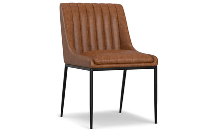 Distressed Tan Distressed Vegan Leather | Melody / Fieldcrest 7 Pc Dining Set