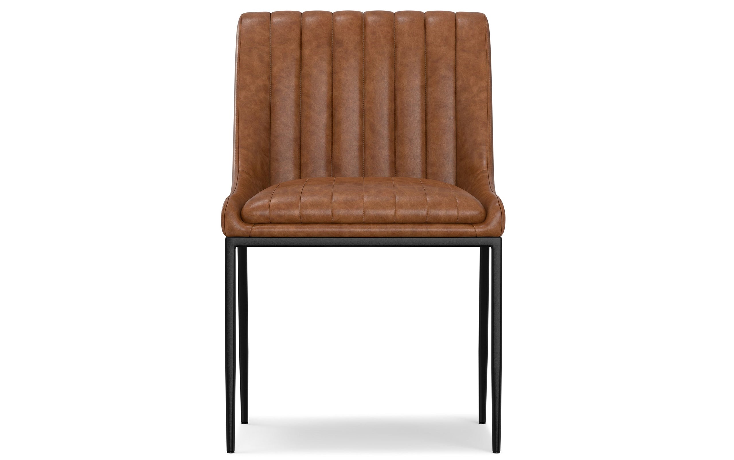 Distressed Tan Distressed Vegan Leather | Melody / Fieldcrest 7 Pc Dining Set
