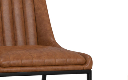 Distressed Tan Distressed Vegan Leather | Melody / Fieldcrest 7 Pc Dining Set