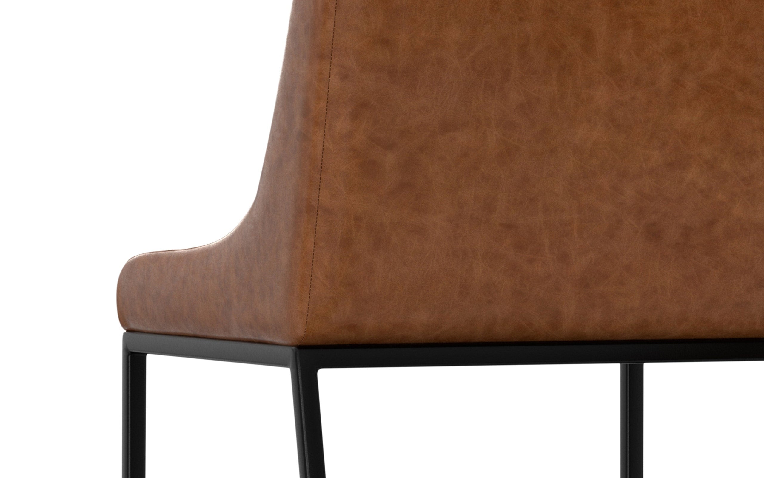 Distressed Tan Distressed Vegan Leather | Melody / Fieldcrest 7 Pc Dining Set