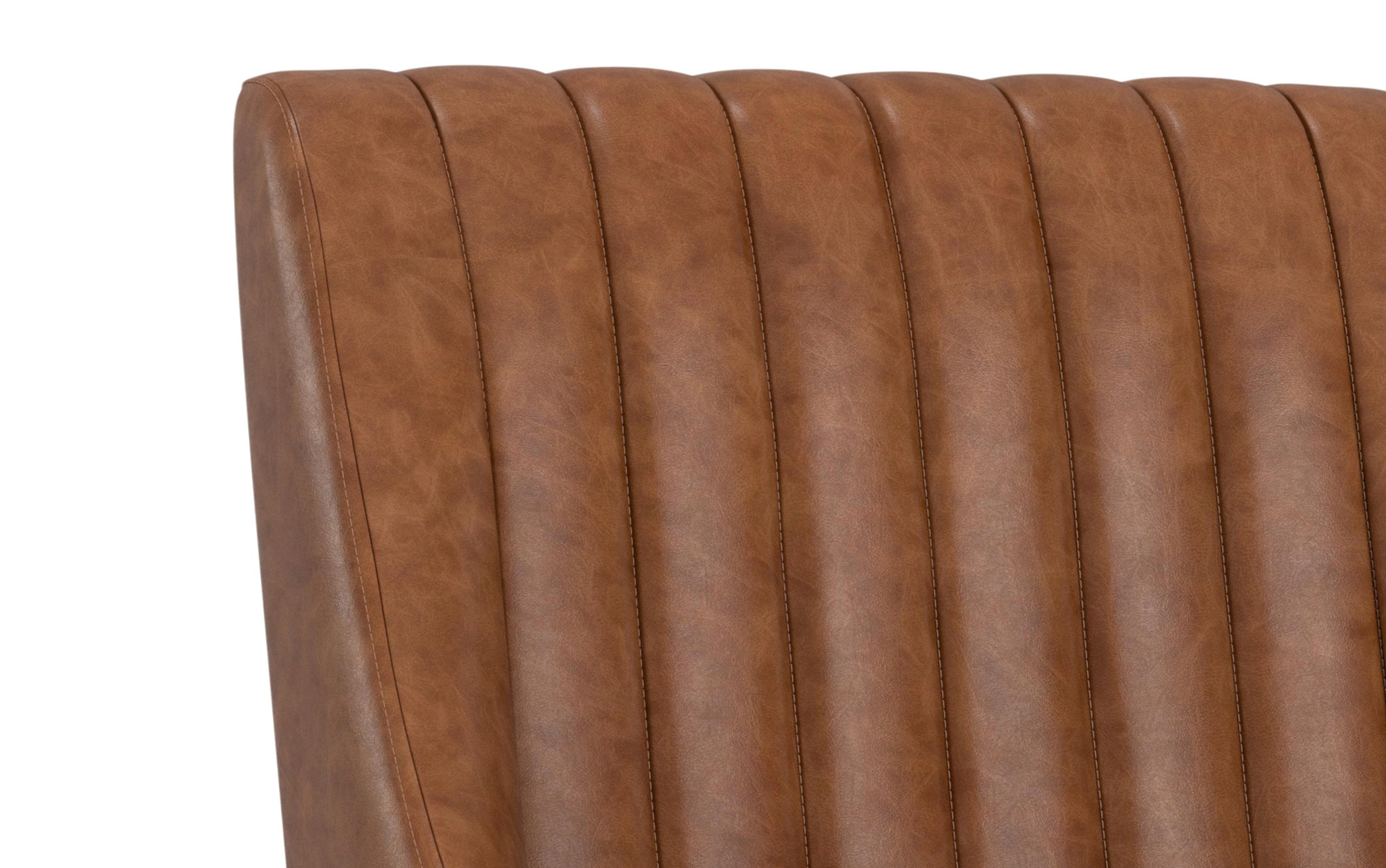 Distressed Tan Distressed Vegan Leather | Melody / Fieldcrest 7 Pc Dining Set