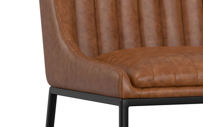 Distressed Tan Distressed Vegan Leather | Melody / Fieldcrest 7 Pc Dining Set