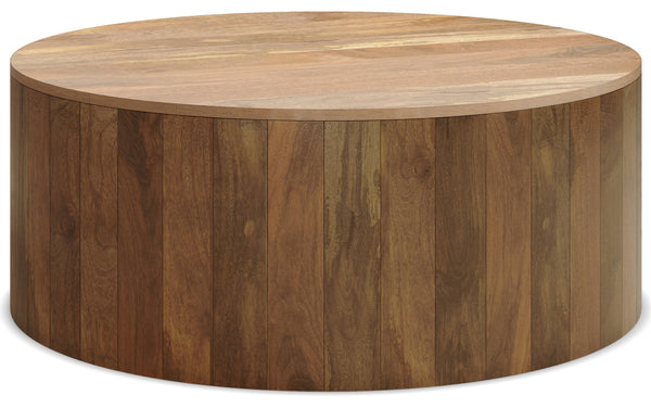 Kamara solid wood drum coffee table discount