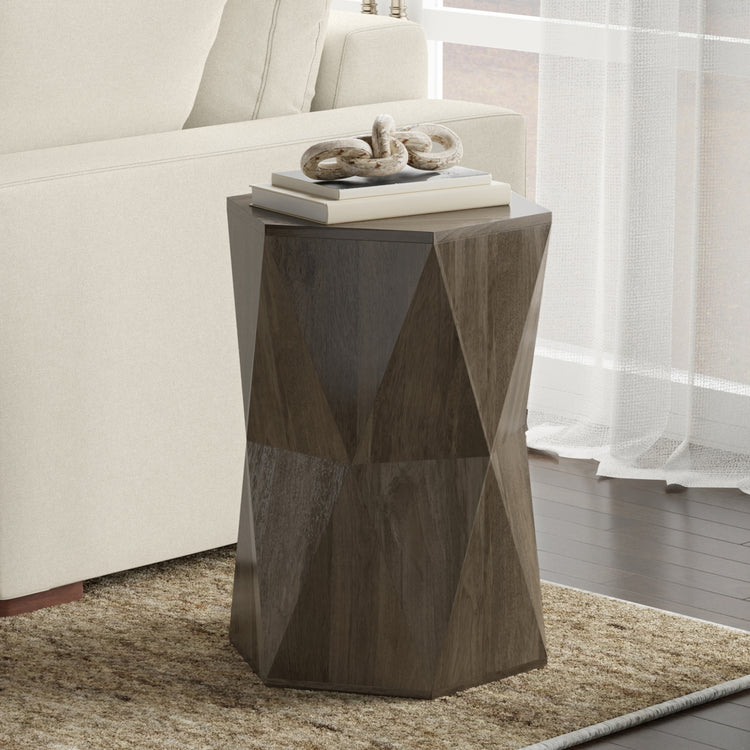 Ash Grey | Mckinley 16 inch Hexagon Geometric Accent Table