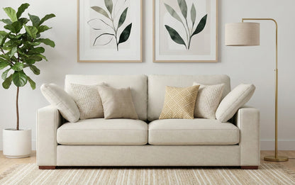 Cream Performance Fabric | Charlie 78 inch Deep Seater Sofa