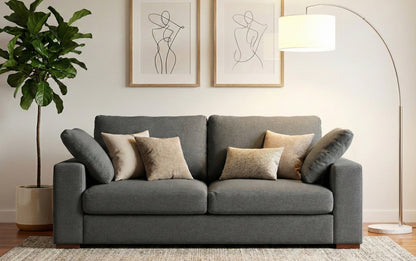 Pebble Grey Performance Fabric | Charlie 78 inch Deep Seater Sofa