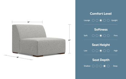 Pale Grey Performance Fabric | Rex Center Module in Performance Fabric