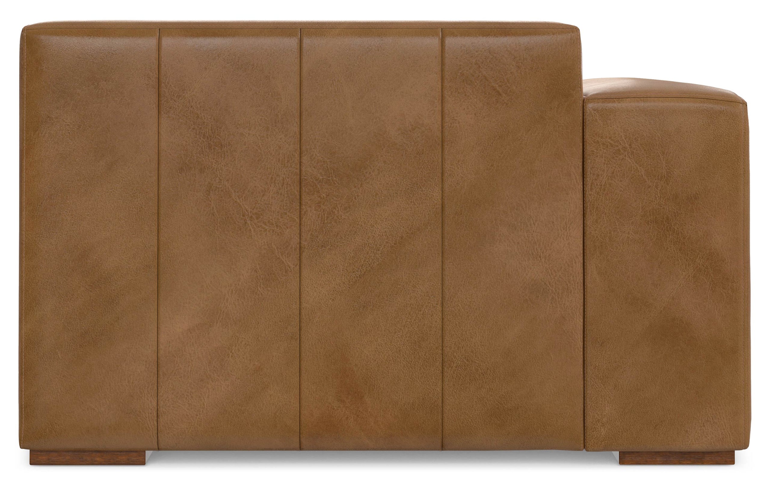 Caramel Brown Genuine Leather | Rex Left Chaise Module in Genuine Leather