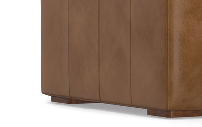 Caramel Brown Genuine Leather | Rex Left Chaise Module in Genuine Leather