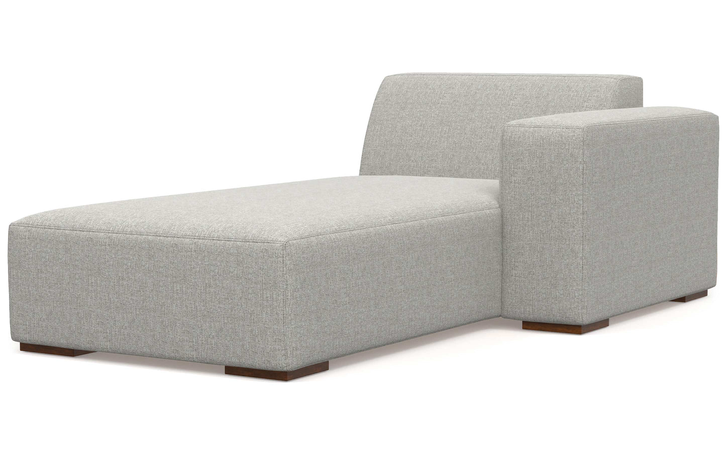 Pale Grey Performance Fabric |  Rex Right Chaise Module in Performance Fabric