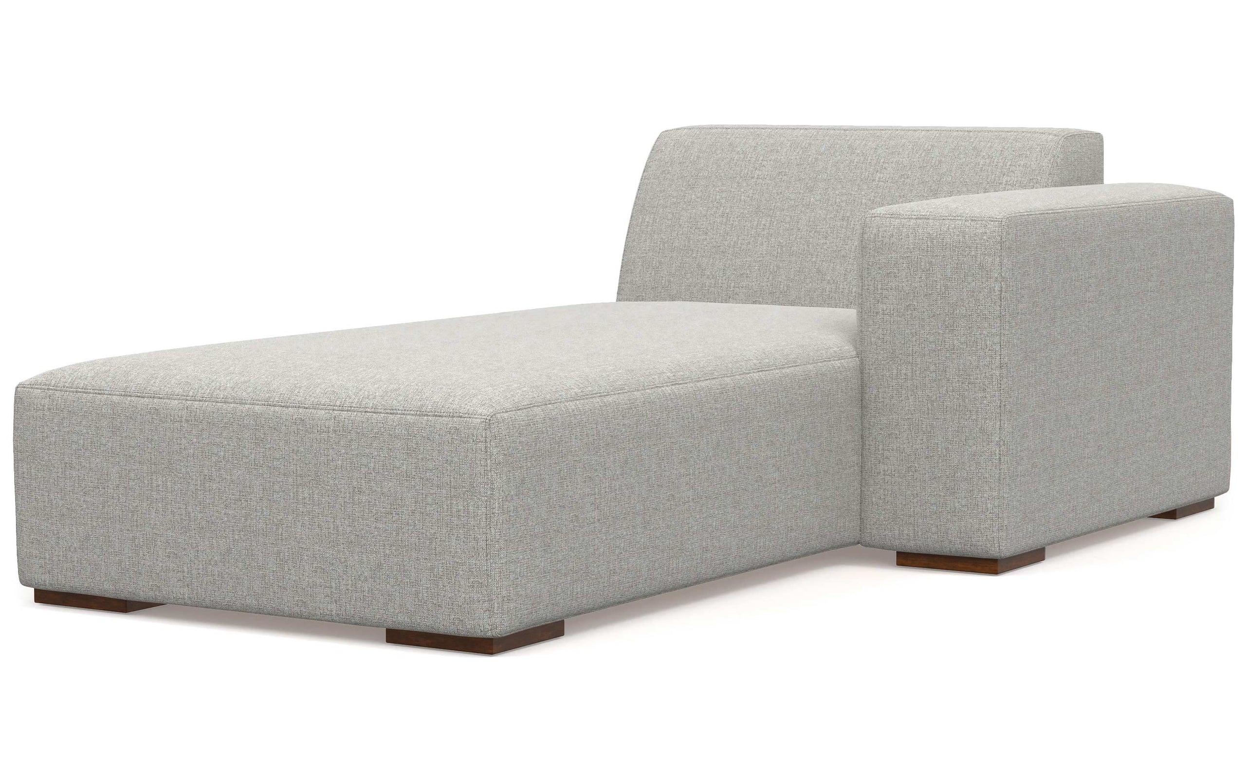 Pale Grey Performance Fabric |  Rex Right Chaise Module in Performance Fabric