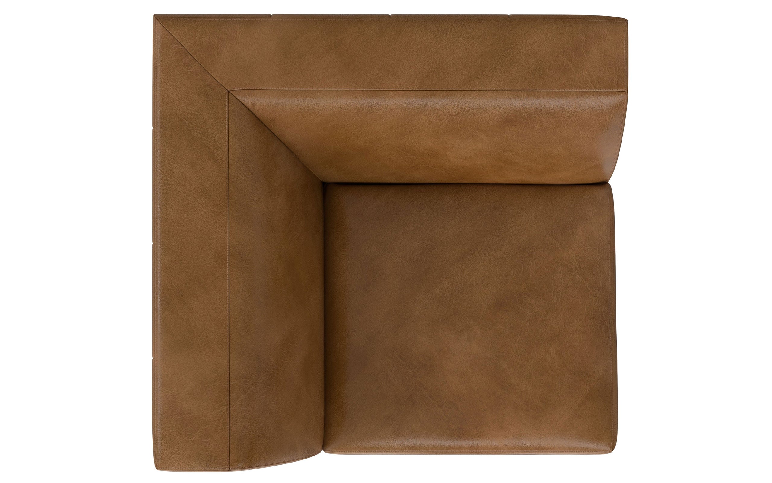 Caramel Brown Genuine Leather | Rex Corner Module in Genuine Leather