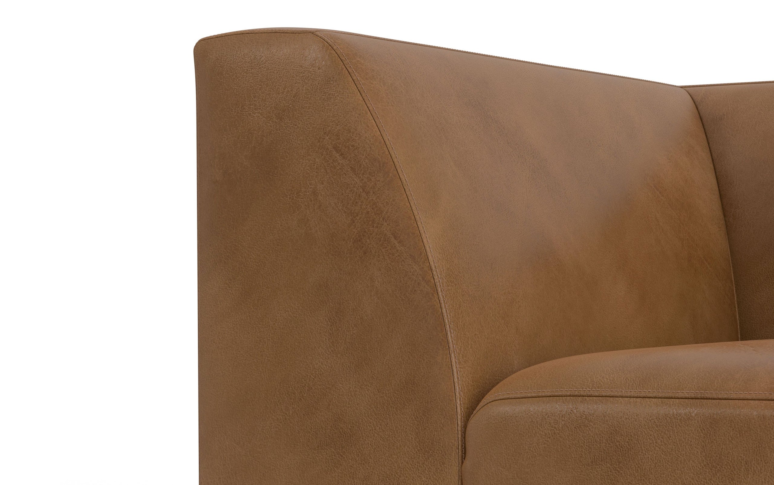 Caramel Brown Genuine Leather | Rex Corner Module in Genuine Leather