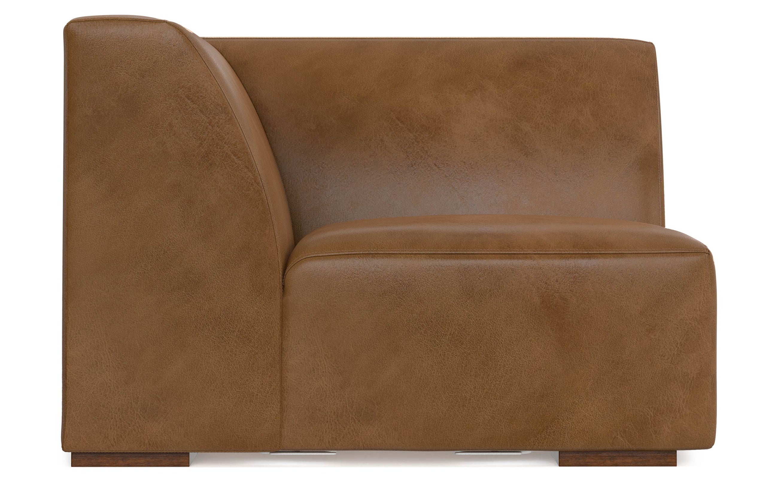 Caramel Brown Genuine Leather | Rex Corner Module in Genuine Leather