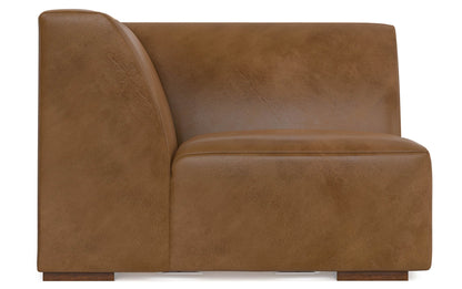 Caramel Brown Genuine Leather | Rex Corner Module in Genuine Leather