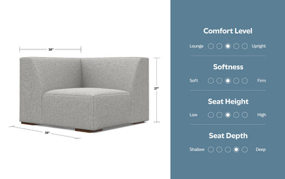 Pale Grey Performance Fabric | Rex Corner Module in Performance Fabric