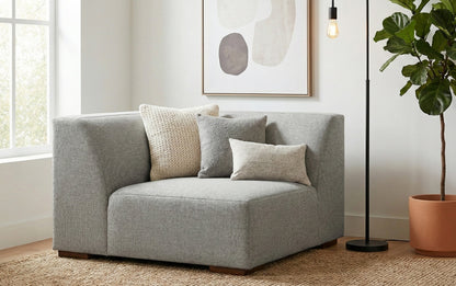 Pale Grey Performance Fabric | Rex Corner Module in Performance Fabric