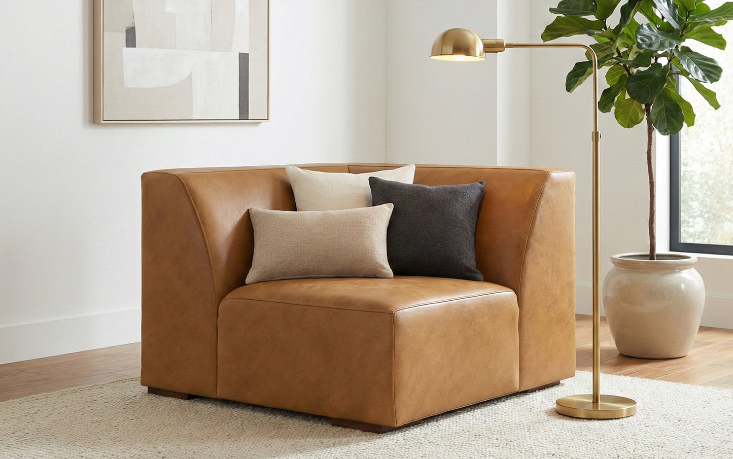 Sienna Genuine Leather | Rex Corner Module in Genuine Leather