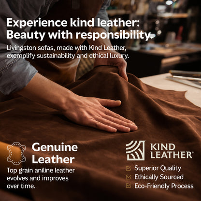 Caramel Brown Genuine Leather | Rex Ottoman in Genuine Leather