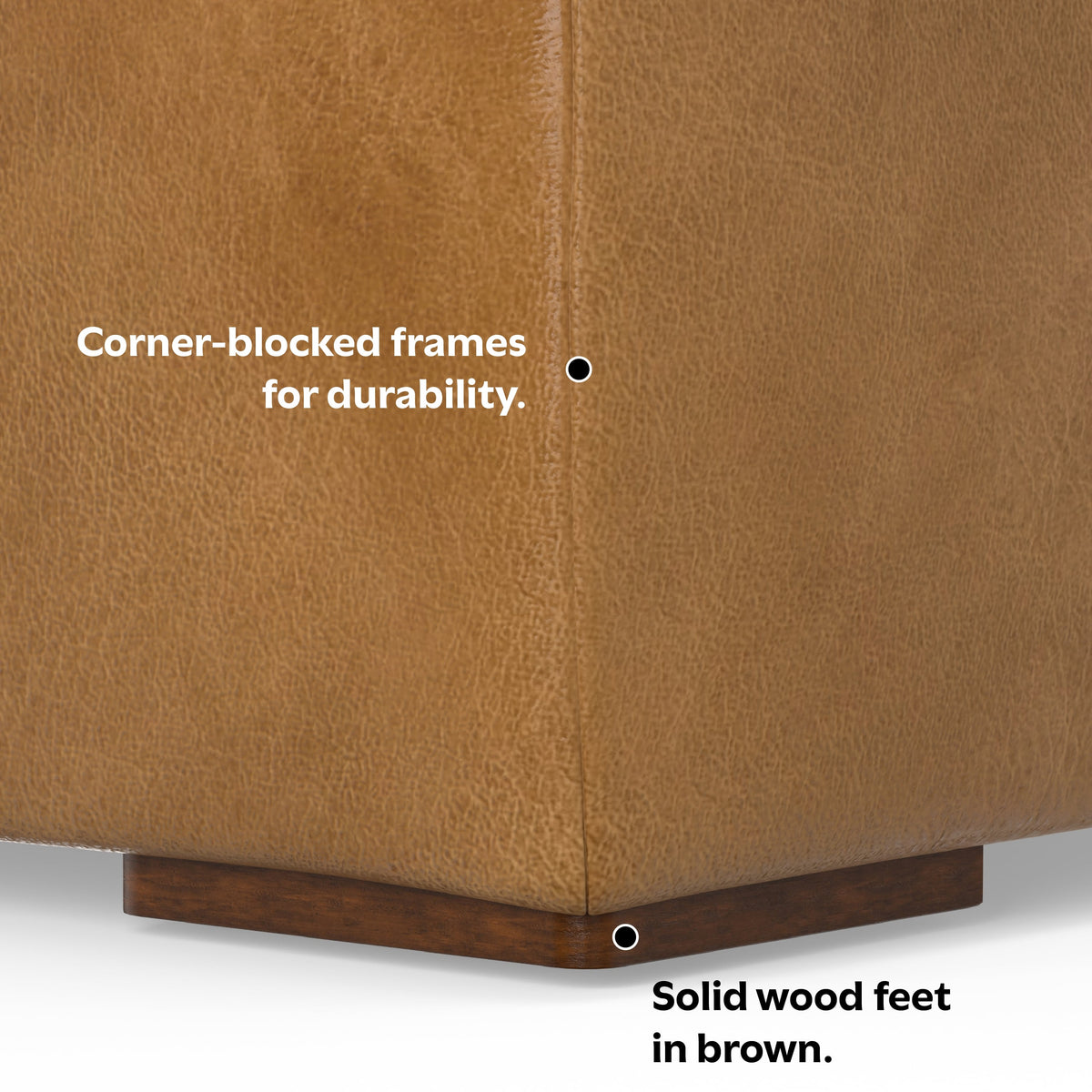 Sienna Genuine Leather | Rex Ottoman in Genuine Leather
