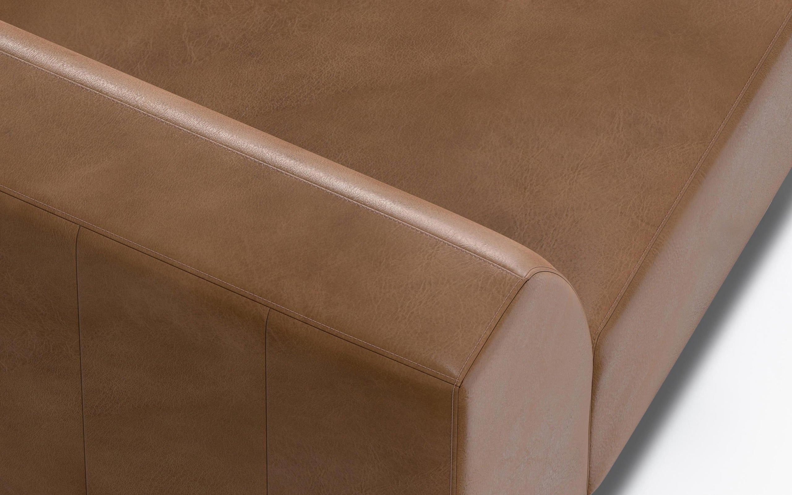 Caramel Brown Genuine Leather | Rex Right Arm Module in Genuine Leather