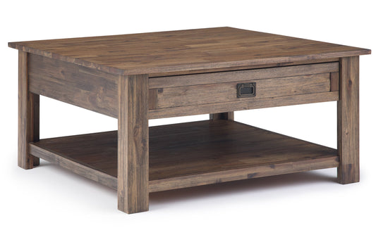 Rustic Natural Aged Brown | Monroe Square Coffee Table