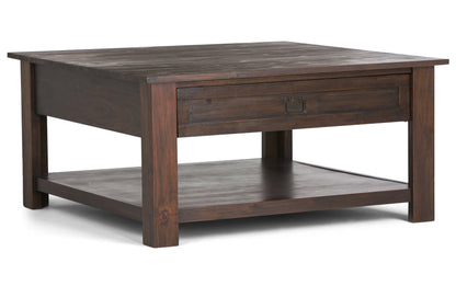 Distressed Charcoal Brown | Monroe Square Coffee Table