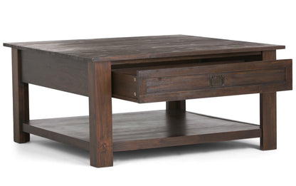 Distressed Charcoal Brown | Monroe Square Coffee Table