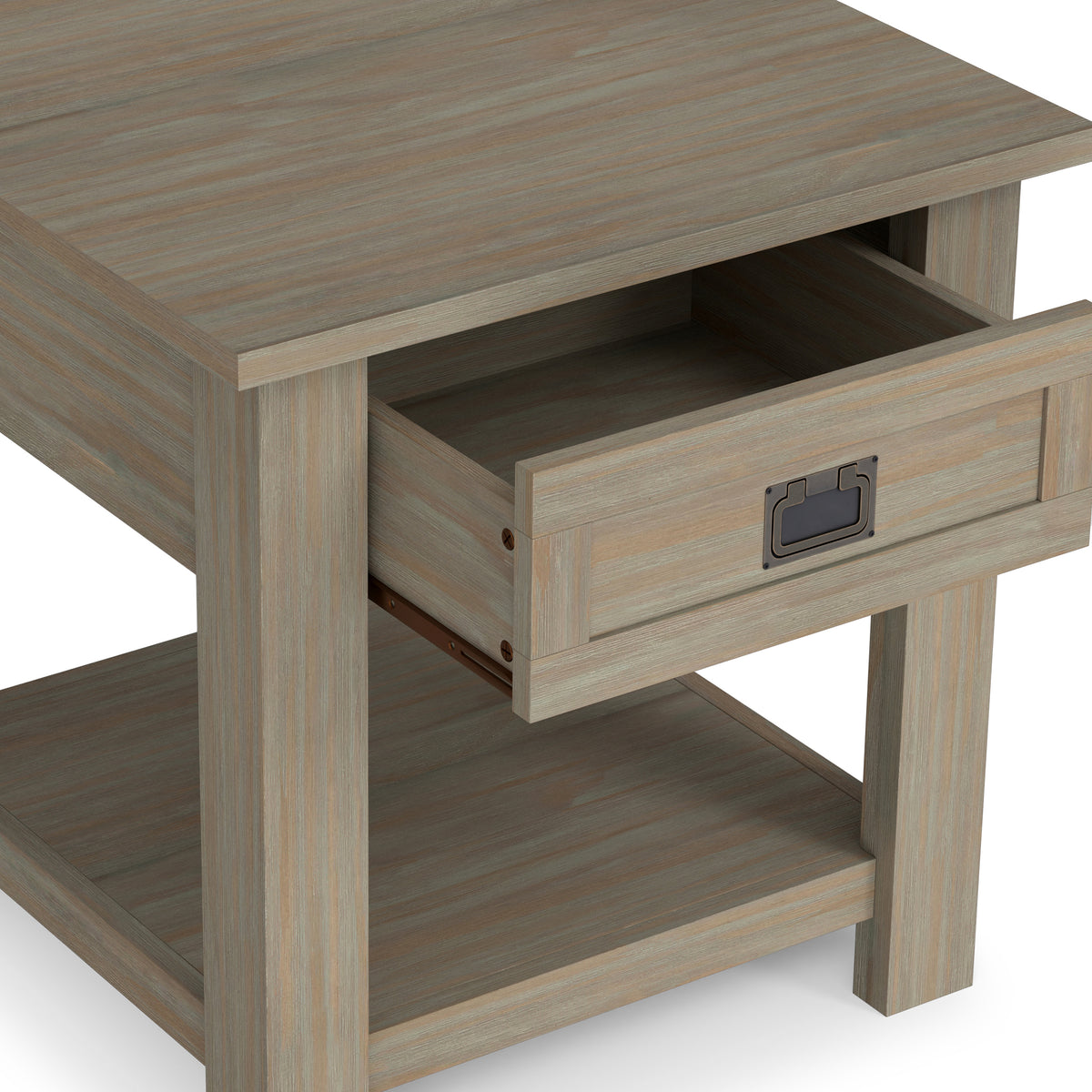 Distressed Grey | Monroe End Table in Acacia