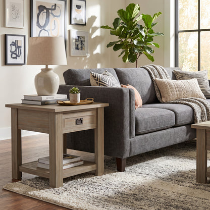 Distressed Grey | Monroe End Table in Acacia