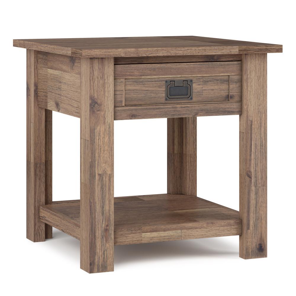 Rustic Natural Aged Brown | Monroe End Side Table