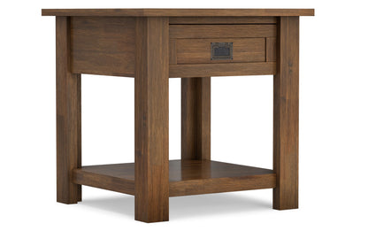 Rustic Natural Aged Brown | Monroe End Side Table