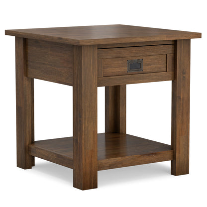 Rustic Natural Aged Brown | Monroe End Side Table