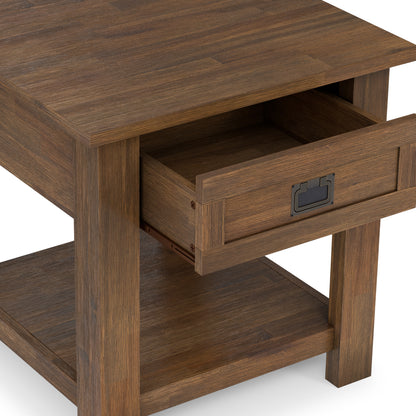 Rustic Natural Aged Brown | Monroe End Table in Acacia