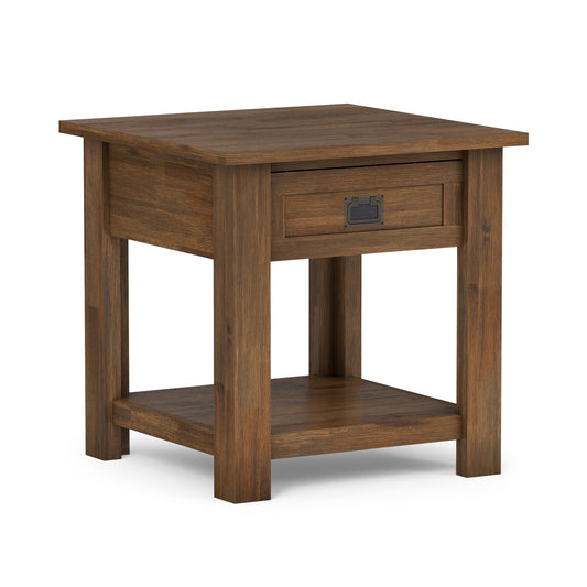 Rustic Natural Aged Brown | Monroe End Table in Acacia