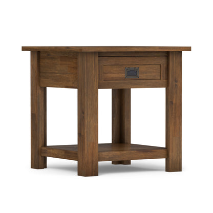 Rustic Natural Aged Brown | Monroe End Table in Acacia
