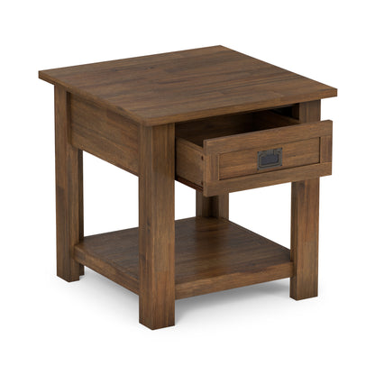 Rustic Natural Aged Brown | Monroe End Table in Acacia