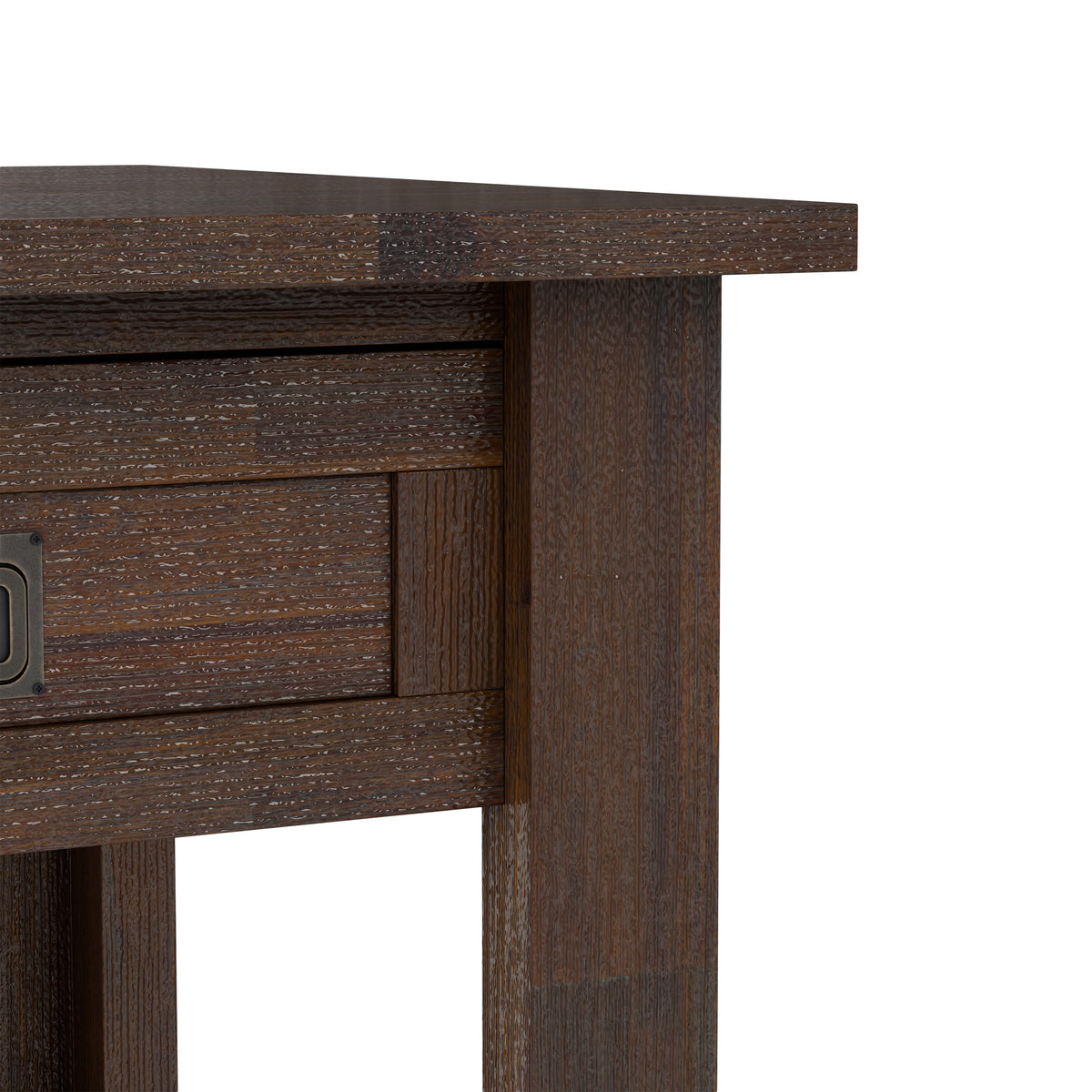 Distressed Charcoal Brown | Monroe End Table in Acacia